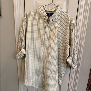 Ralph Lauren Beige and Navy Plaid Shirt